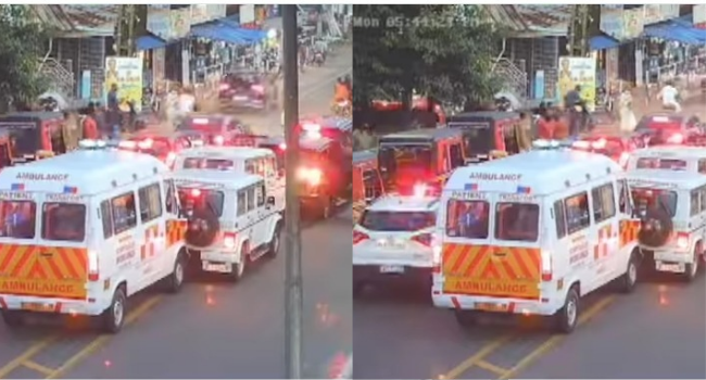 മുഖ്യമന്ത്രിയുടെ വാഹന വ്യൂഹം  അപകടത്തിൽപ്പെട്ടു