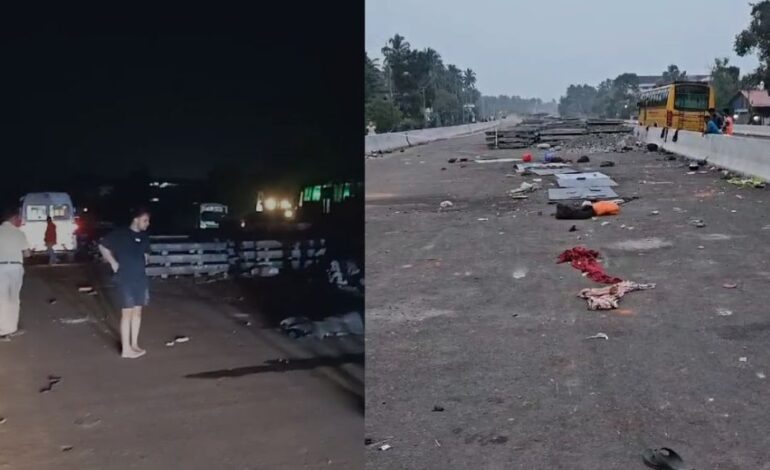 തൃശൂർ നാട്ടികയിൽ തടിലോറി പാഞ്ഞുകയറി അപകടം; മനുഷ്യാവകാശ കമ്മീഷൻ സ്വമേധയാ കേസെടുത്തു