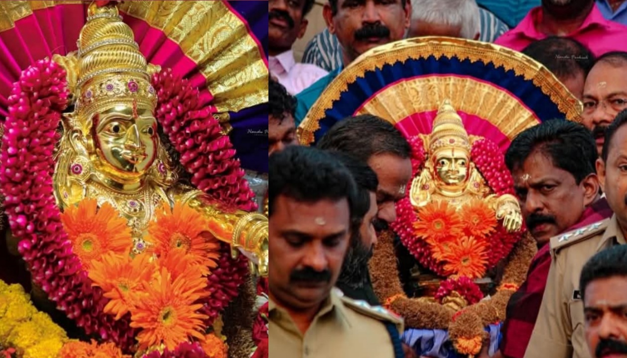 അയ്യപ്പ വിഗ്രഹത്തിൽ ചാര്‍ത്താനുള്ള  തങ്കഅങ്കിയും വഹിച്ചുള്ള രഥഘോഷയാത്ര  ആറന്മുള പാർത്ഥസാരഥി ക്ഷേത്രത്തിൽ നിന്നും പുറപ്പെട്ടു