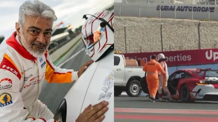 തമിഴ് സൂപ്പർ താരം അജിത്തിന്റെ കാർ അപകടത്തിൽപ്പെട്ടു