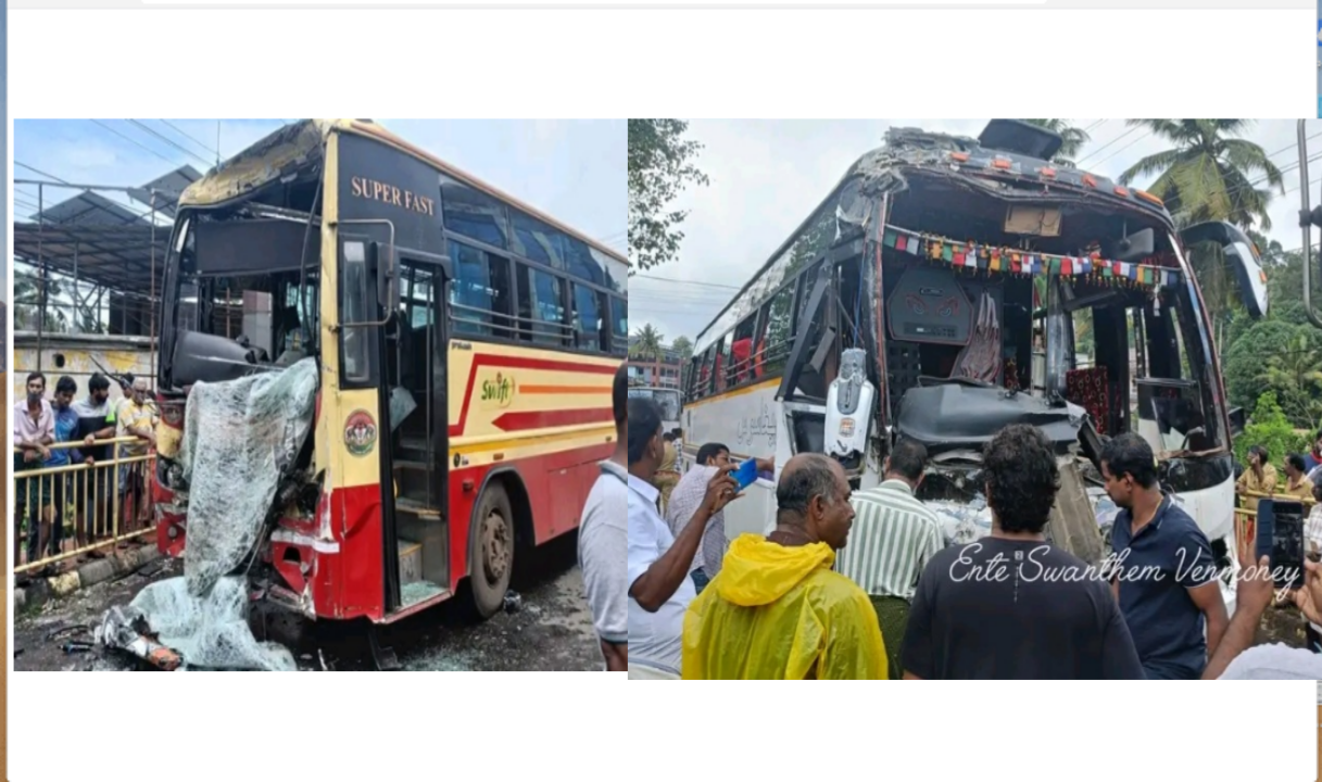 ചെങ്ങന്നൂരിൽ കെഎസ്ആർടിസി ബസ്സും ടൂറിസ്റ്റ് ബസ്സും കൂട്ടിയിടിച്ചു: നിരവധി പേർക്ക് പരിക്ക്