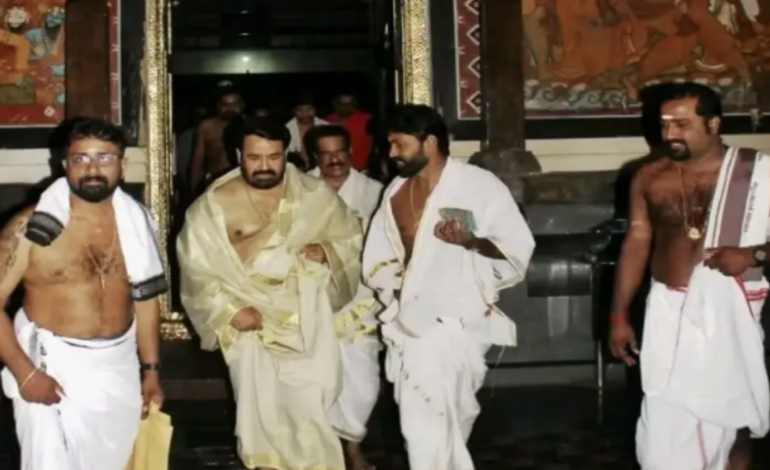തൃപ്രയാർ ക്ഷേത്രത്തിൽ ദർശനം നടത്തി മോഹൻലാൽ.