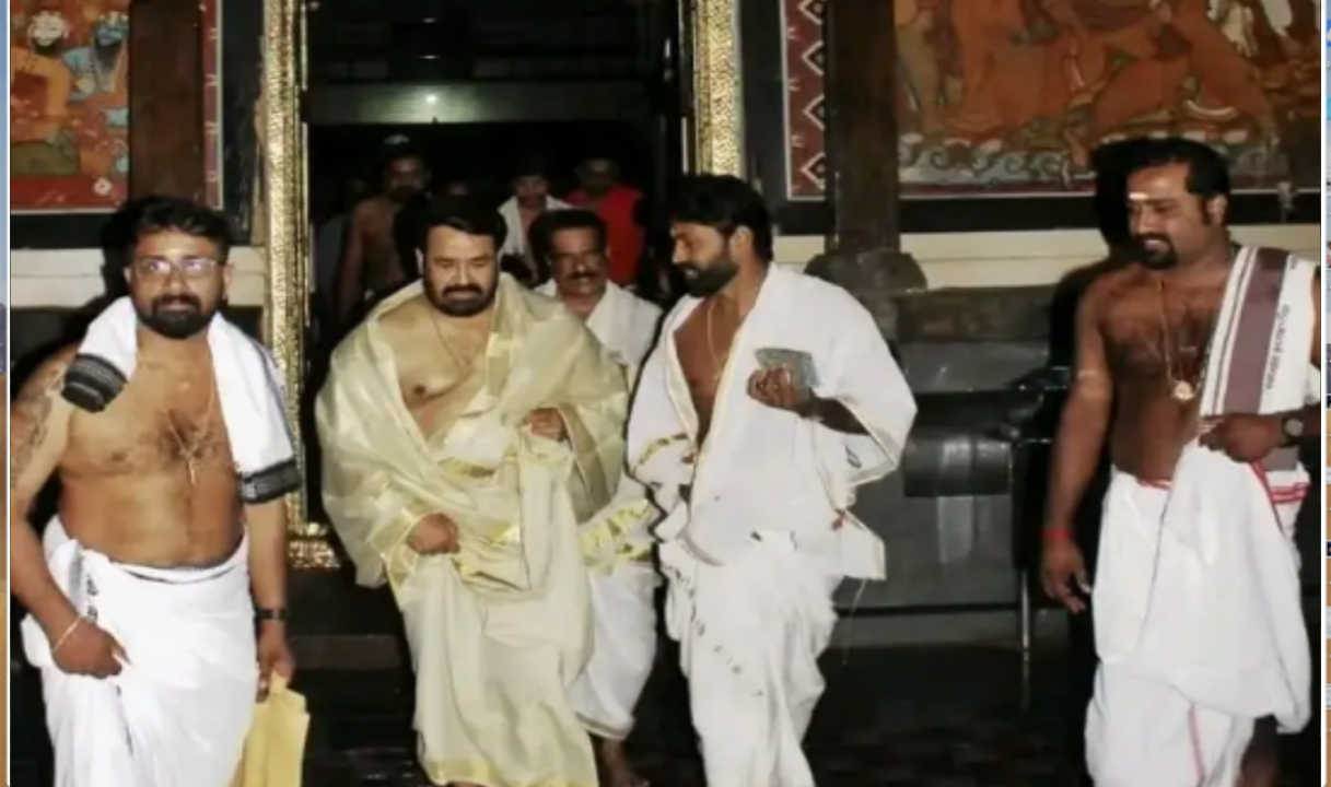 തൃപ്രയാർ ക്ഷേത്രത്തിൽ ദർശനം നടത്തി മോഹൻലാൽ.