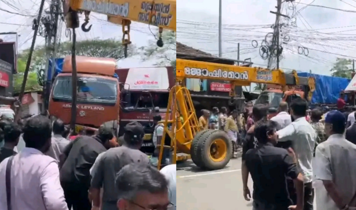 തൃശൂർ തലോറിൽ ലോറികള്‍ കൂട്ടിയിടിച്ച് ഒരാൾ മരിച്ചു: മൂന്നുപേർക്ക്  പരിക്കേറ്റു.