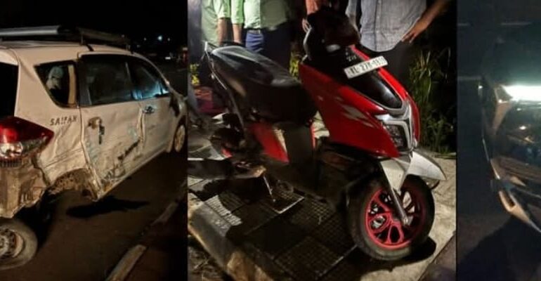 ചങ്ങനാശ്ശേരി നിയന്ത്രണം വിട്ട കാർ വാഹനങ്ങളിൽ ഇടിച്ച് തലകീഴായി മറിഞ്ഞു.