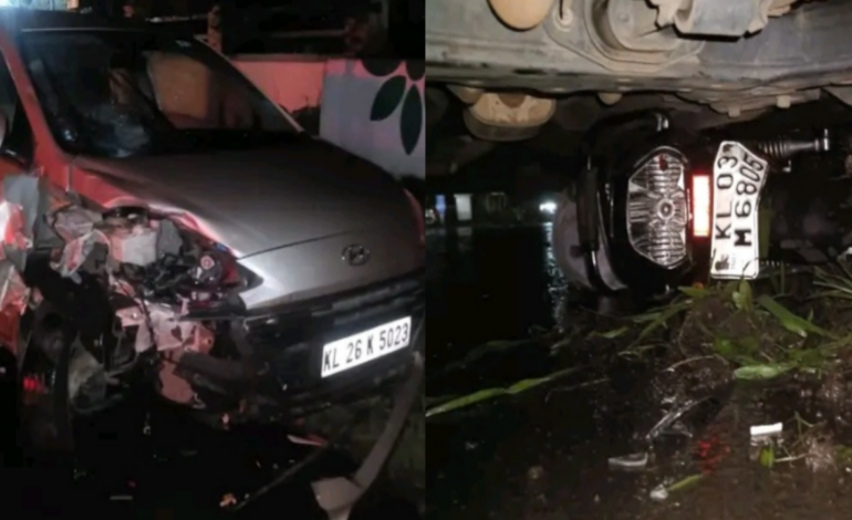 പന്തളത്ത് നിയന്ത്രണം വിട്ട് കാർ ബൈക്കിലേക്ക് ഇടിച്ചുകയറി:ഒരാൾക്ക് ദാരുണാന്ത്യം