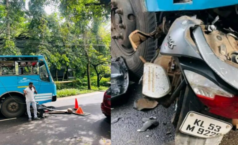 തിരൂരിൽ ബസും ബൈക്കും കൂട്ടിയിടിച്ചു :ബൈക്ക് യാത്രികന് ദാരുണന്ത്യം