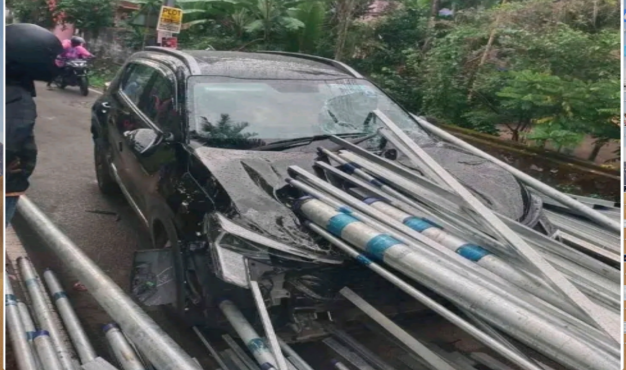 കഴക്കൂട്ടത്ത് ലോറിയിൽ നിന്നും ഇരുമ്പ് പൈപ്പുകൾ വീണ് അപകടം :ഒരാൾക്ക് പരുക്ക്