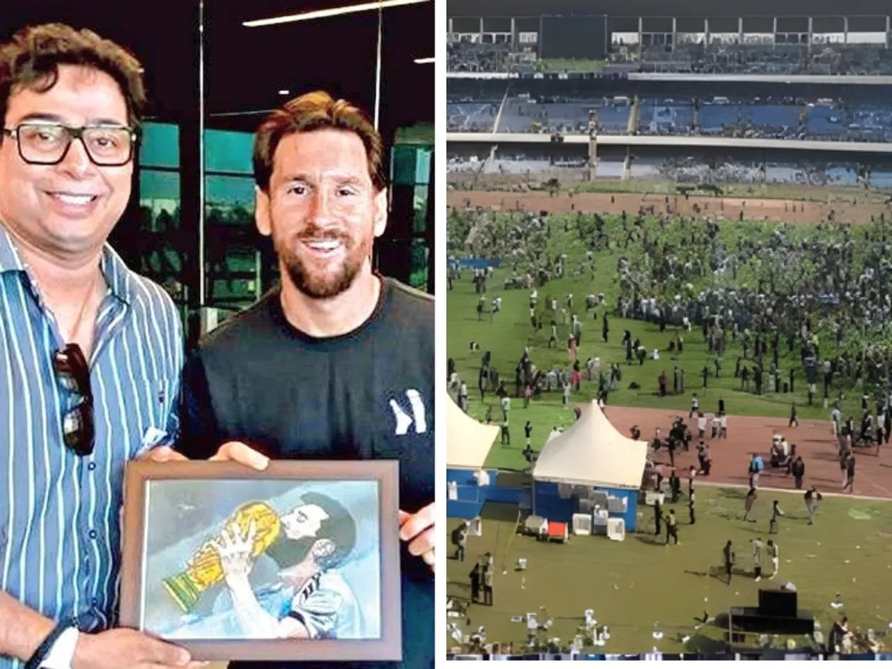 മെസിയെ കാണാനാകാതെ പൊട്ടിത്തെറിച്ച ആരാധക രോഷം; കൊല്‍ക്കത്ത സാള്‍ട്ട് ലേക്ക് സ്റ്റേഡിയം അക്രമവേദിയായി