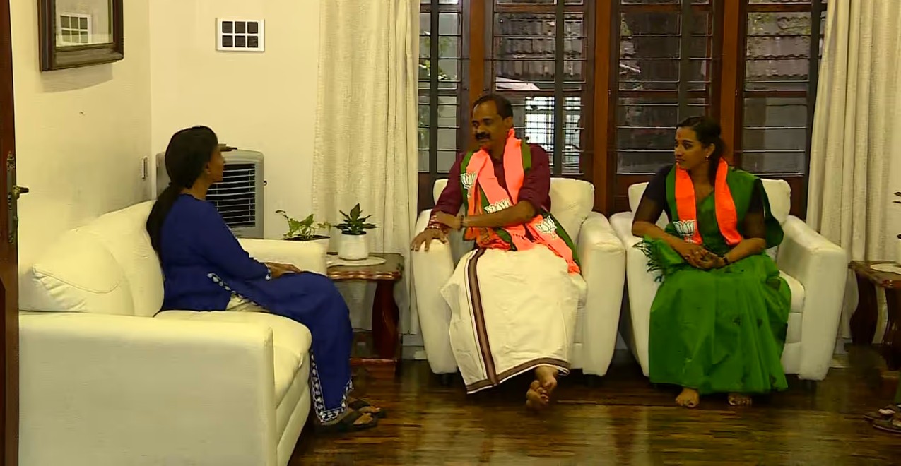 ശ്രീലേഖയെ വിട്ടിലെത്തി കണ്ട്  വിവി രാജേഷ്