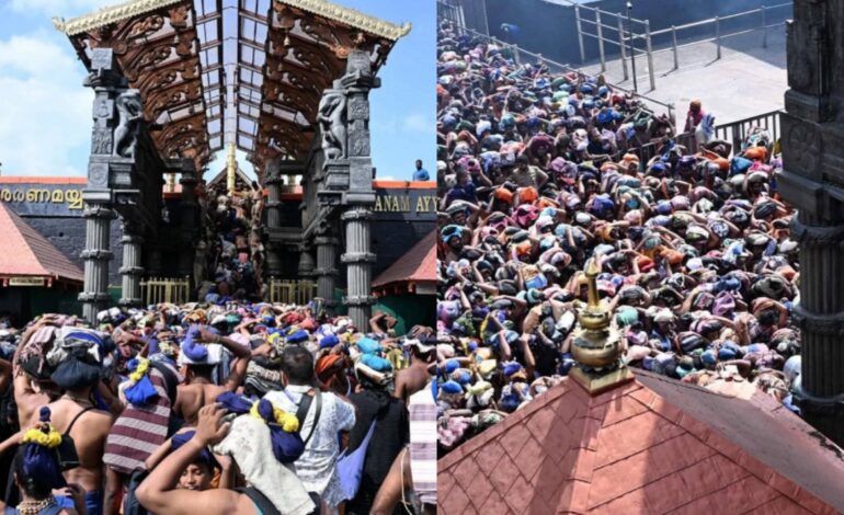 ശബരിമലയിൽ വൻ തിരക്ക്:80000 ത്തിലധികം പേരാണ് വെർച്ചൽ ക്യൂ വഴി ഇന്നലെ ദർശനം നടത്തിയത്