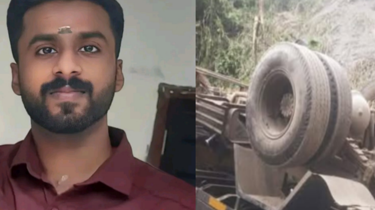 ടിപ്പർ ലോറി പിന്നോട്ട് എടുക്കുന്നതിനിടെ നിയന്ത്രണം വിട്ട് 50 അടി താഴ്ചയിലേക്ക് മറിഞ്ഞു:ഡ്രൈവർക്ക് ദാരുണാന്ത്യം