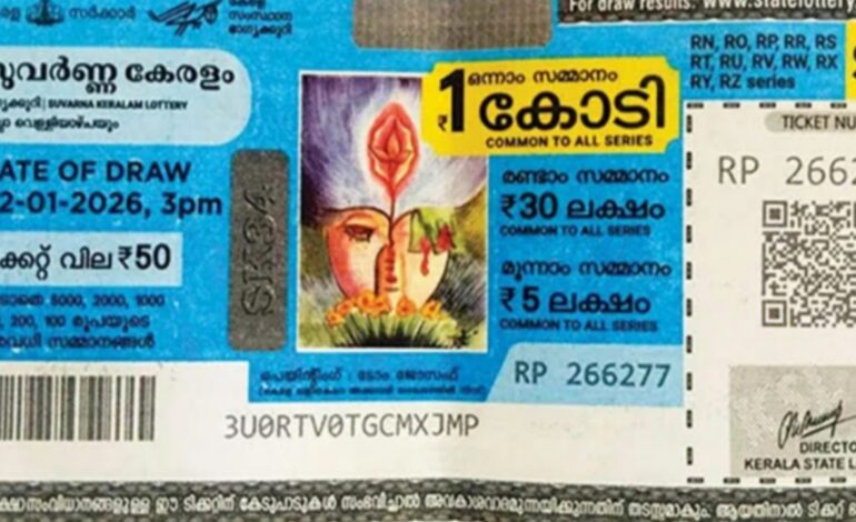 ലോട്ടറി ടിക്കറ്റിലെ ചിത്രം വിവാദത്തില്‍.