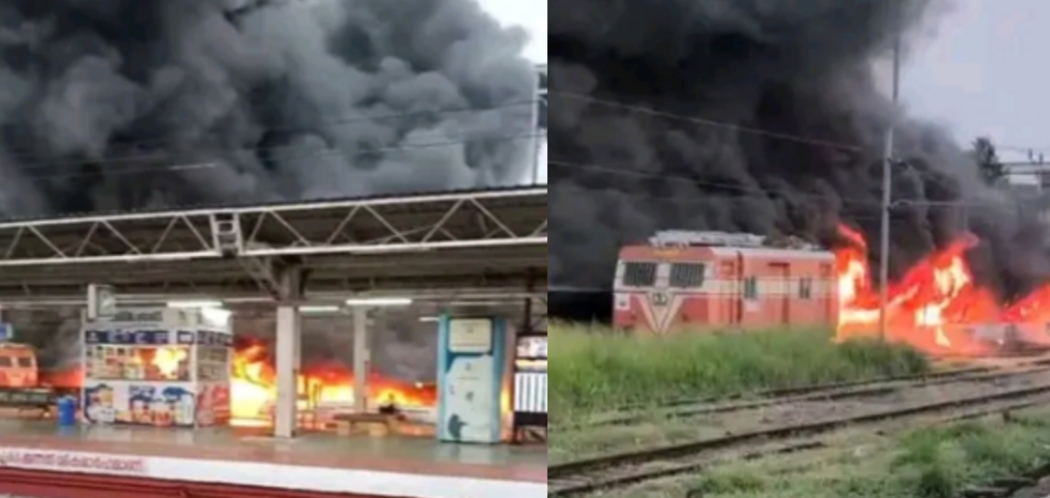 റെയില്‍വേ സ്റ്റേഷനിലെ പാര്‍ക്കിംഗ് പ്രദേശത്തുണ്ടായ തീപിടിത്തം: സ്റ്റേഷന്‍ മാസ്റ്റര്‍ക്ക് കോര്‍പറേഷന്‍ നോട്ടീസ്