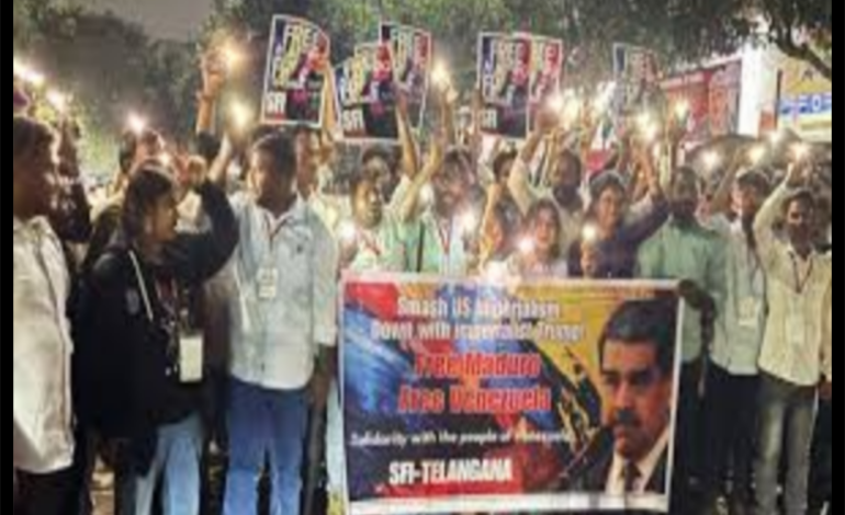 വെനിസ്വേലയിലെ യുഎസ് അധിനിവേശത്തിനെതിരെ സിപിഐ എം പ്രതിഷേധം. ബംഗളൂരുവിൽ നടത്തിയ പ്രതിഷേധം കർണാടക പൊലീസ് തടഞ്ഞു