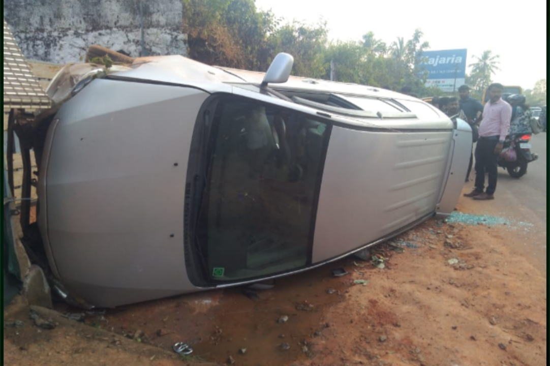 പട്ടിത്താനം – മണർകാട് ബൈപാസിൽ കാർ നിയന്ത്രണം വിട്ട് മറിഞ്ഞു; യാത്രക്കാർ അത്ഭുതകരമായി രക്ഷപ്പെട്ടു