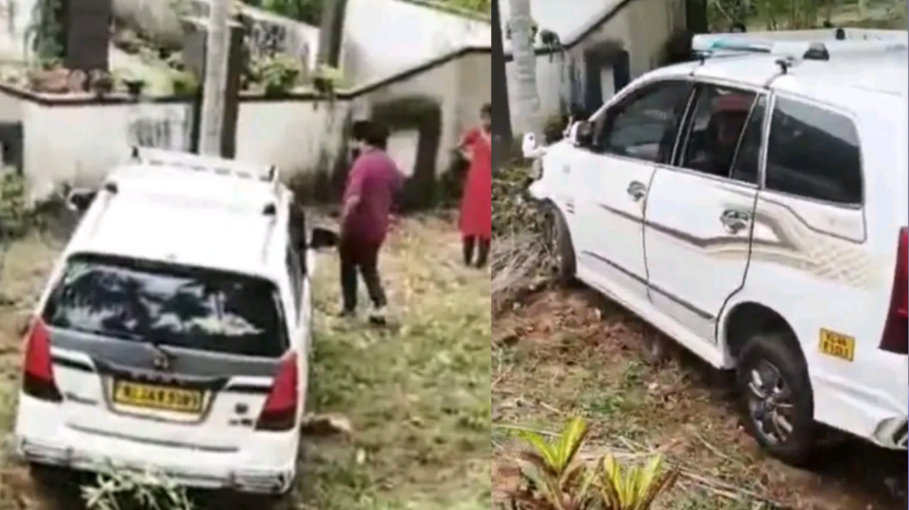 നിയന്ത്രണം വിട്ട കാർ താഴ്ചയിലേക്ക് മറിഞ്ഞു; നാലുപേർക്ക്  പരിക്ക്