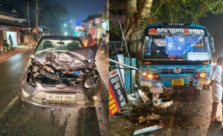 എറണാകുളത്ത് വാഹനാപകടം :കാറും ലോറിയും കൂട്ടിയിടിച്ചു :നിരവധിപ്പേർക്ക് പരുക്ക്