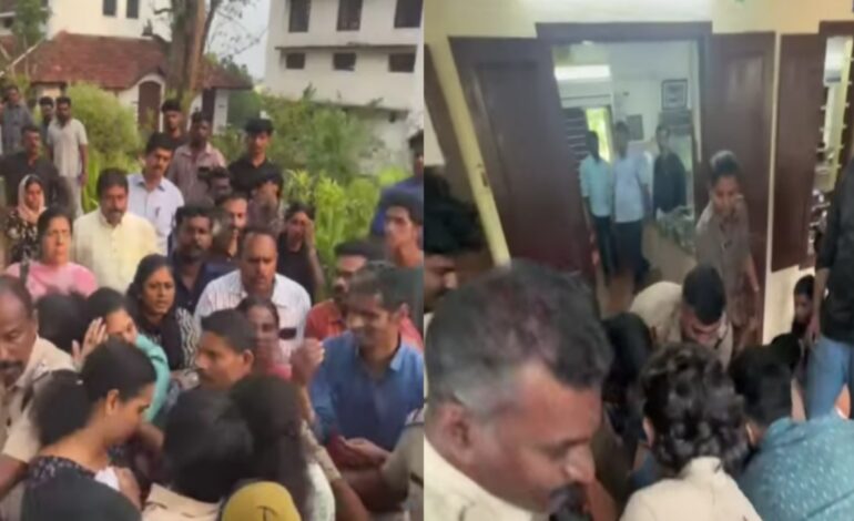 പുറത്താക്കിയ വിദ്യാർത്ഥികളെ തിരിച്ചെടുത്തില്ല :യു.ഡി. കോളേജിൽ സംഘർഷം:പ്രിൻസിപ്പലിനു നേരെ  കരി ഓയിൽ ഒഴിച്ചു