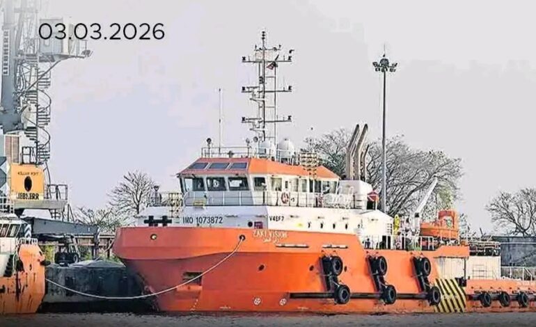 കൊല്ലത്തു നങ്കൂരമിട്ട് സൗദി കപ്പൽ