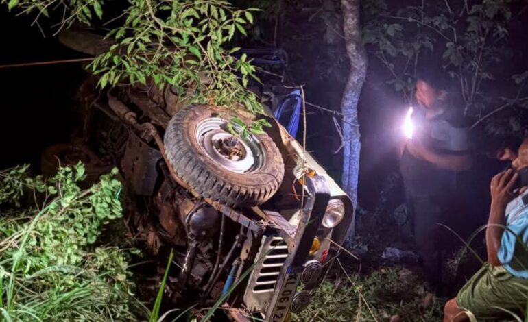ഇടുക്കിയിൽ ജീപ്പ് മറിഞ്ഞ് രണ്ടുപേർ മരിച്ചു: മൂന്നുപേർ ഗുരുതരാവസ്ഥയിൽ