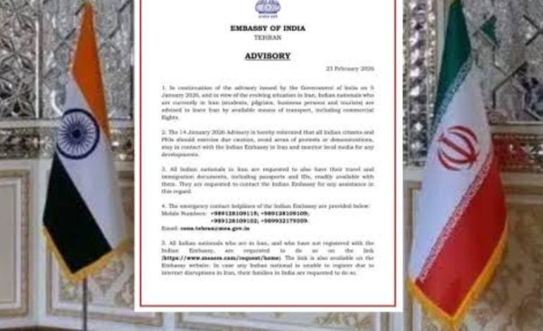 ‘ഇന്ത്യൻ പൗരന്മാർ എത്രയും വേഗം ഇറാൻ വിടണം’; മുന്നറിയിപ്പ് നൽകി ഇന്ത്യൻ എംബസി
