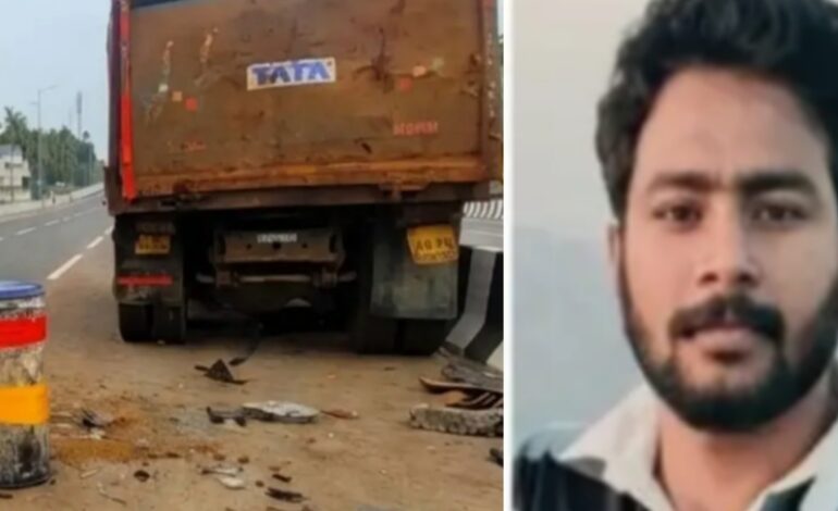 നിർത്തിയിട്ട ലോറിയിൽ കാർ ഇടിച്ചു; യുവാവ് മരിച്ചു, മൂന്ന് പേർക്ക് പരിക്ക്